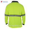 Calidad garantizada Hi Vis Reflective Polo Camisas de dos tonos de manga larga Safety Men Camisa de alta visibilidad con bolsillo de la pluma